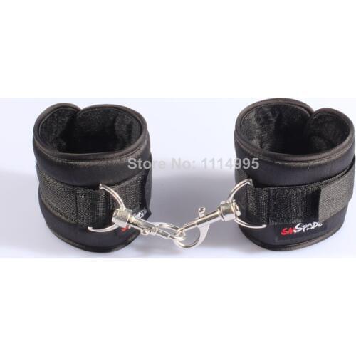 SMspade Free shipping beginner restraint wrist cuffs, adult sex toys satin and velvet handcuffs