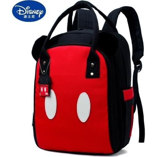 Disney Mickey Diaper Bag Mummy Bag Fashion Large-capacity Storage Bag Cartoon Baby Outing Care Nursing Practical Backpack