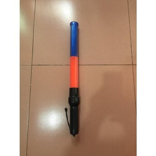 54CM Outdoor LED Red Blue Flashing Light Road Traffic Signal Warning Reflective Hard PVC Wand Police Baton Safety Command Tool
