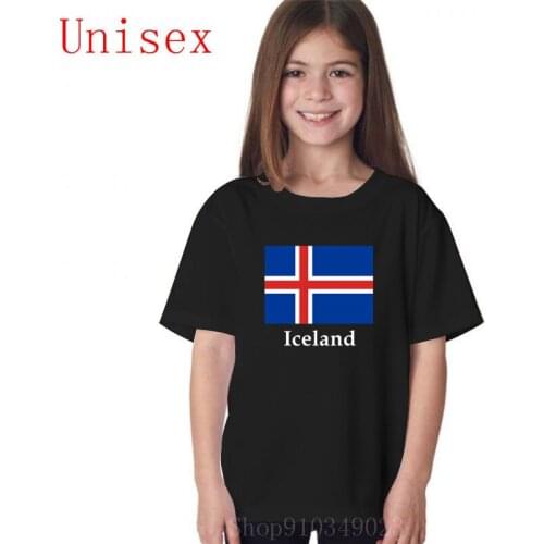 Iceland Flag girls tops girl clothes kids clothing shirts for teenage girls nice cool popular hot sale 100%cotton