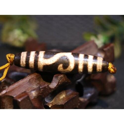 Magic Power Tibetan Old Agate ruyi hook dZi Bead Amulet Timestown UPD22