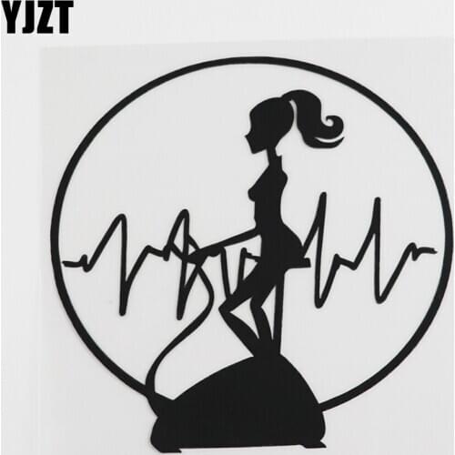 YJZT 13.2CMX13.1CM Fitness Gym Cardio Training Sports Decal Vinyl Car Sticker Black/Silver 8A-0322
