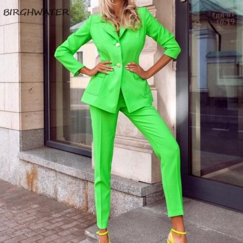 Women 2 Piece Set 2021 New Arrivals Office Ladies Womens Pantsuit Business Blazer Pants Set Two Piece Formal Suits