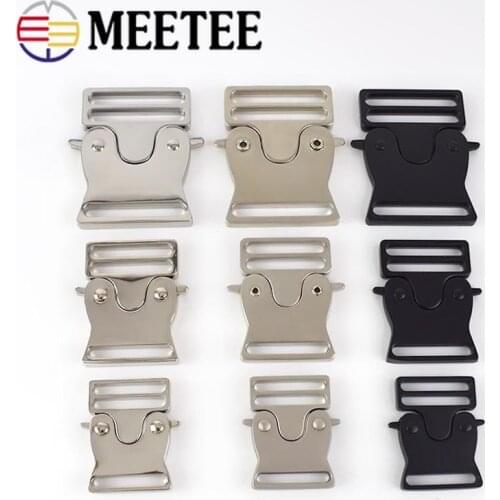 10pcs Meetee 25/30/38mm Metal Bag Quick Side Release Buckles Dog Collar Webbing Adjust Buckle Clothes Belts Sewing Accessories