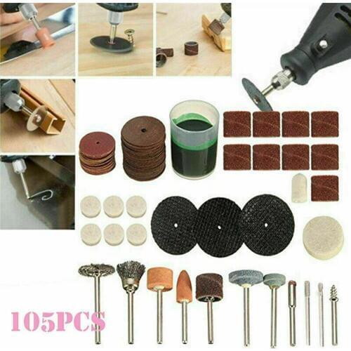 105pcs Mini Electric Grinder Accessories Mini Drill Rotary Power Tool Grinding Carving Polishing Tool Set