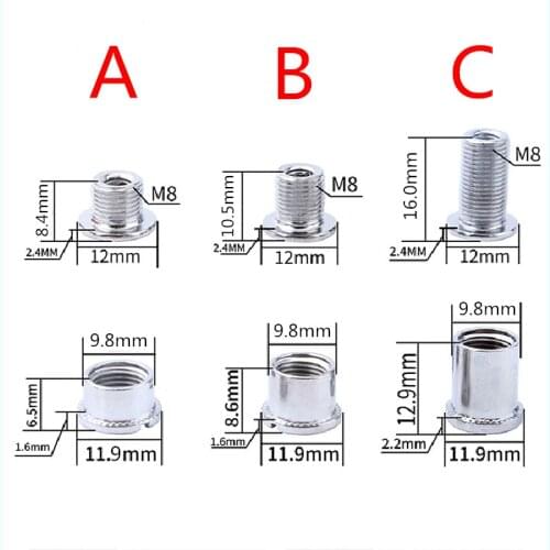 2Sets M8 Pitch 0.75mm Bicycle Screw Crankset Steel Crank Bolt Screw Bike Chain wheel bolt