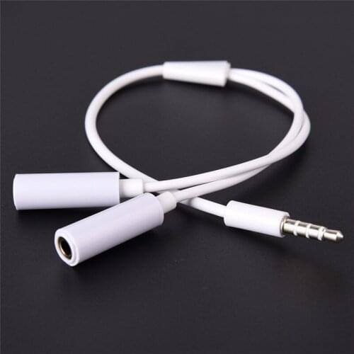 1 Male to 2 Dual Female Audio Cable 3.5mm 2 in 1 Splitter Cable For Earphone Headset Headphone MP3 MP4 Stereo Plug Adapter Jack