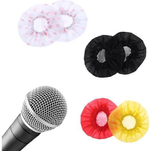50Pair Disposable Non-woven Microphone Cover Removal Windscreen Protective Mic Cap Pad for KTV Karaoke Supplies