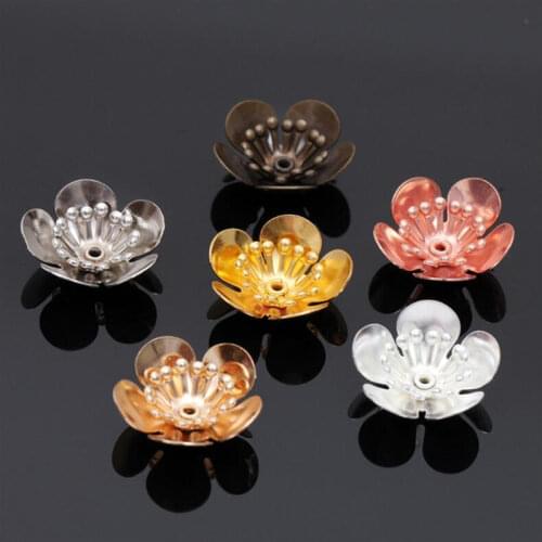 SIXTY TOWFISH 20 Pieces DIY Jewelry Accessories Size 16*6mm Copper Materials Flower Slice Charms