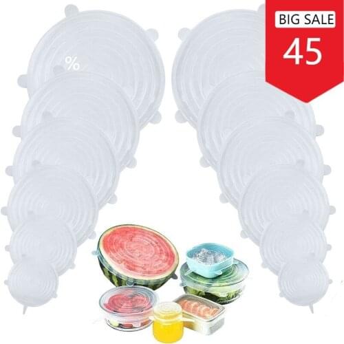 6/12pcs Silicone Stretch Lids Universal Lid Silicone Bowl Pot Lid Silicone Cover Reusable Food Fresh Bowl Cover