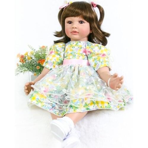 60cm Silicone Reborn Baby Doll Toys 24"toy reborn princess toddlers doll Babies kids birthday presents bedtime toys for sale