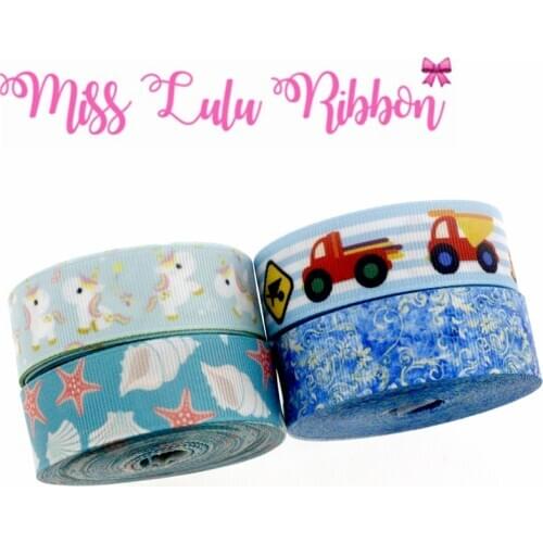 7/8"22mm Cartoon Shell Stripes Printed Grosgrain Ribbon Toy Car DIY Gift Decor 10yards/roll Hair Band Making