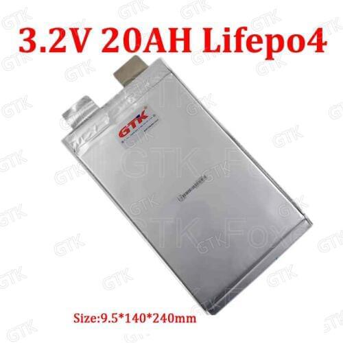 Brand GTK 3.2V 20Ah lifepo4 cells 60A discharge lifepo4 3.2v 20ah for power cell diy pack 12v 24v 48v lifepo4 electric bike