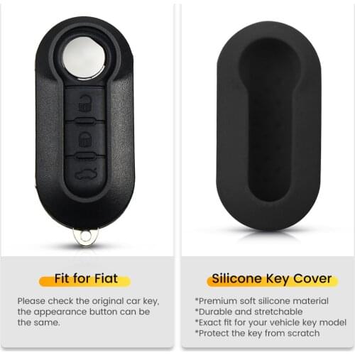 KEYYOU Remote Cover Accessories Silicone Rubber Key Case For Fiat 500 Panda Punto Fob Car Replacement 3 Buttons High Quality