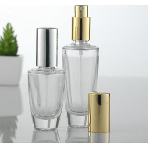 30ml 50ml Aluminum Spray Perfume Bottle Black Liquid Bottle With Pump Glass Bottle With Silver Gold Pressure Pump F20171314