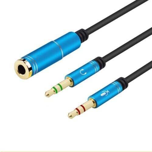 Audio Cable Headphone Microphone Splitter 3.5mm 2 Male To Female Jack AUX Extension Adapter