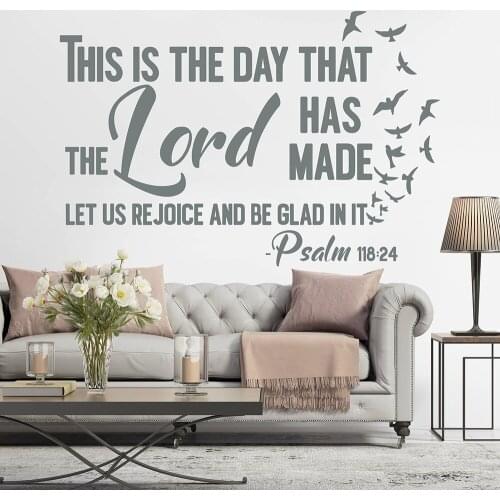 Bible psalm wall decals Quotes this is the day that the Lord has made psalm 118:24 Vinyl Wall Decal for home bedroom decor Z964