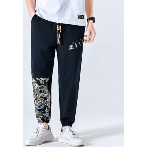 Men Harem Pants Nice Summer Pop Fashion Hip Hop Streetwear Man Casual Loose Pants Cotton Linen Male Trousers 5XL
