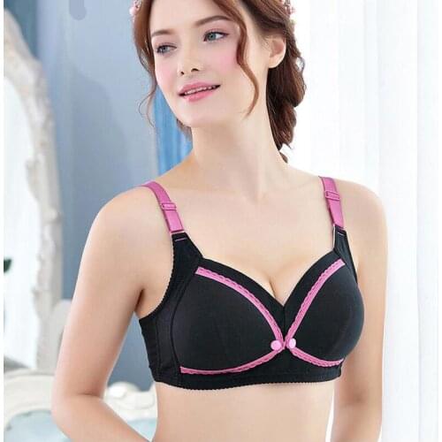 Large Nursing Bra Breast Feeding Maternity Bralette Pregnant Plus Size Cotton Push Up Bra Wireless Seamless Underwear 1003a