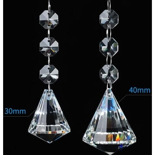 Camal 10pcs Garland Chain with 30/40mm Diamond Ball Crystal Pendant Prism Lamp Lighting Part Hanging Chandelier Curtain Wedding