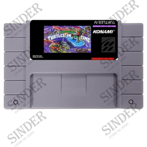 Turtles IV Turtles In Time 16 bit Super Game Card For PAL/ NTSC Game Player