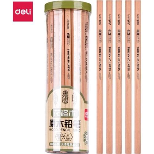 Deli D940 30pcs kawaii wood pencil set HB cute Hexagon nature scented pencils for school office supplies stationery kids gift