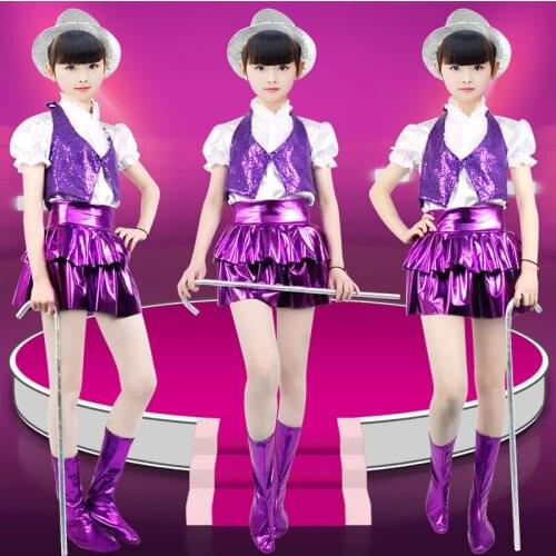 Childrens Sequined Jazz Dance Costumes, Childrens Modern Dance Street Dance Costumes, Girls' Dance Clothes Girls Outfits