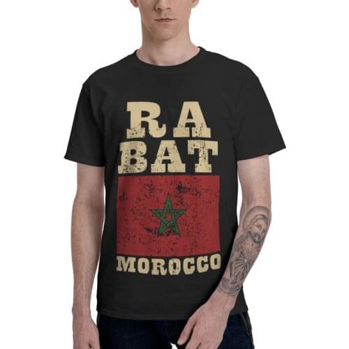 Mens Flag Of Morocco T-Shirt Streetwear Moroccan Patriotic Tshirt Short Sleeve Hip Hop T Shirt Homme Cotton Tee Clothing