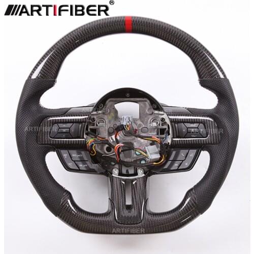 Race display 100% Real Carbon Fiber Steering Wheel for Mustang