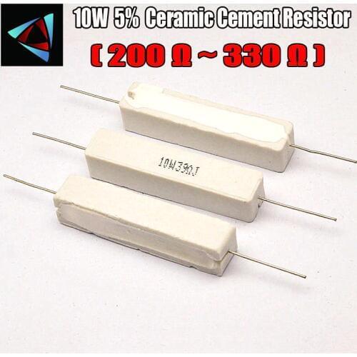 10W 5% 200 220 240 300 330 ohm R Ceramic Cement Resistor / Resistance Passive Component