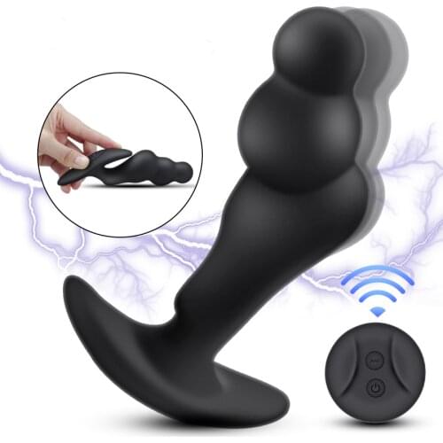 Electric Shock Prostate Massager Rotating Vibration Prostate Massager Male Vibrator Anal Plug Wear Mens Prostate Massager Men