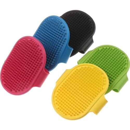 Dog Cat Bath Brush Comb Rubber Glove Hair Fur Grooming Massaging Massage Mit Pet Shower Dog Brush 1PC