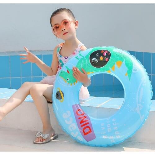 Cute Dinosaur Baby Inflatable Swimming Ring Swim Circle Pool Floating Cartoon Swim Ring Pool Party Water Beach Toy