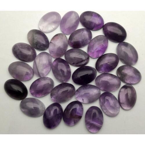 Fashion Natural stone purple crystal 13x18MM cab cabochon for jewelry making Ring accessories 24Pcs/lot Free shipping wholesale