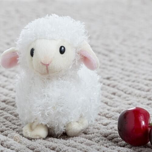 Stuffed Plush Kids Toy Baby Easter Gift Lamb with Ring Rattle, 16CM