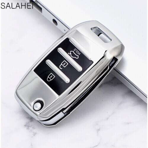 Soft TPU Folding Car Key Case Cover For KIA Sid Rio Soul Sportage Ceed Sorento CeratoK2 K3 K4 K5 Remote Case Protect Keychain