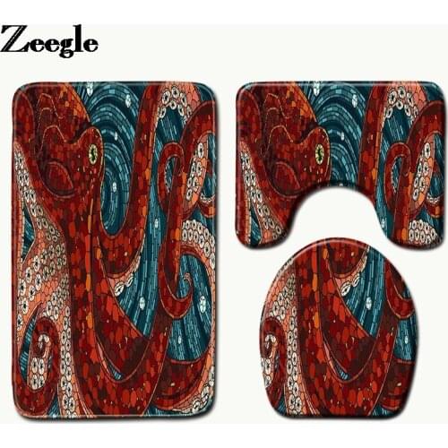 Bathroom Bath Mat Set Home Decor Toilet Shower Rug Memory Foam Toilet Seat Cover Mat Anti-slip Foot Mat Bathroom Carpet Rug