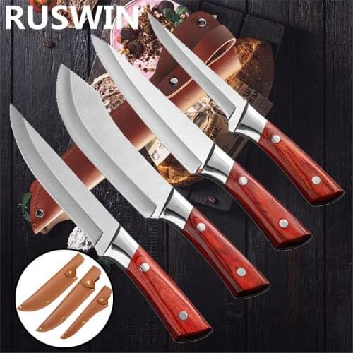 Kitchen Chef Knives Sets Stainless Steel Slaughter House Boning Knife Meat Cleaver Butcher Knife Sharp Cleaver Slicing knife
