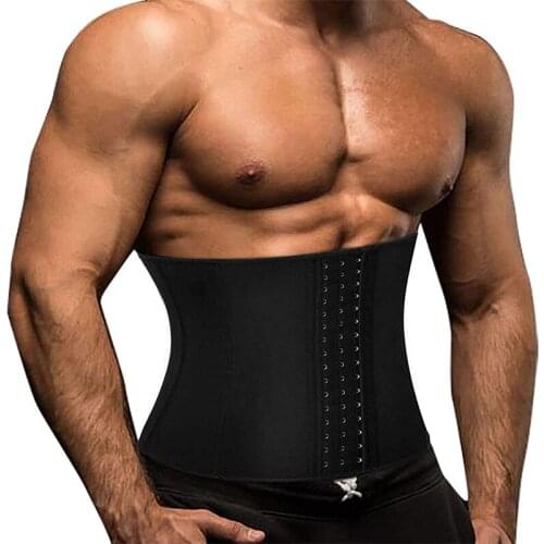 Abdominal Binder for Man Modeling Strap Latex Waist Trainer Body Shaper Corset Tummy Comtol Fitness Waist Girdle Reducing Belts