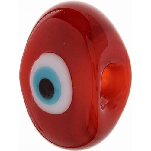 Red Eye Evil eye bead Eye Necklace Bit Glass Hand Job End 1 Pcs Perforated