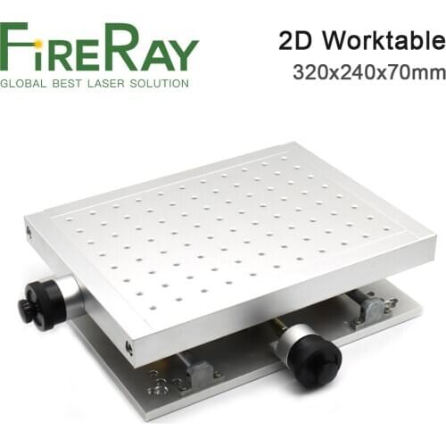 FireRay Worktable 1064nm Fiber Laser Marking Engraving Machine 320x240x70mm 2 Axis Moving Table Portable Cabinet Case XY Table