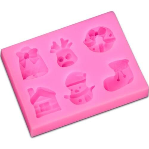 Christmas Sock Snowman Silicone Cake Molds Non-Stick Sugar Jelly Jello Fondant Ice Lace Moulds Kitchen Accessories Tools C1622