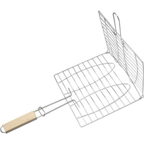 Grilled fish grill net clip Outdoor picnic folding net Square grilled fish chicken net Vegetable multi-function easy to carry