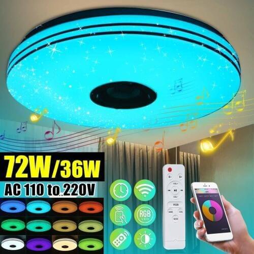 36/72W Modern RGB LED Ceiling Lights Home Lighting APP bluetooth Music Light Bedroom Lamp Smart Ceiling Lamp with Remote Control