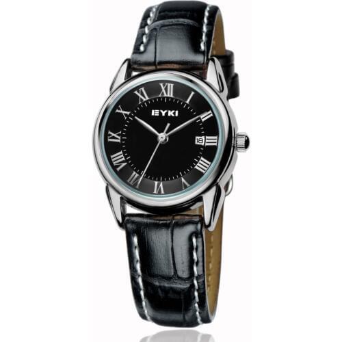 EYKI Brand Women Calendar Watch Ladies Leather Casual Quartz Watch Waterproof Wristwatch Clock Simple Relogio Feminino Kol Saati
