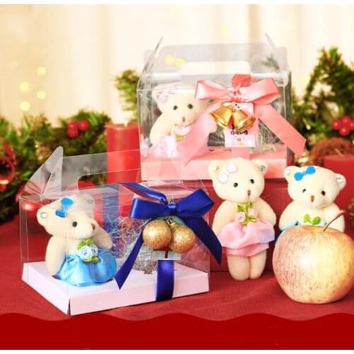 2019 new style wedding candy pvc box 10pcs 10x10x16cm DIY christmas /halloween days beautiful show gift Transparent apple case