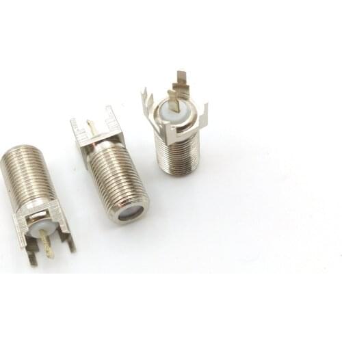 100PCS F Female Jack Straight Thru Hole Vertical PCB Mount RF CONNECTOR