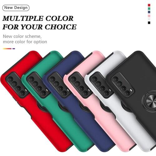 100pcs/Lot Shockproof Rugged Armor Phone Case For Huawei Y7A Y9A P Smart S 2021 Enjoy 10S 9 Plus P30 Lite Y9 Y8S Bracket Ring