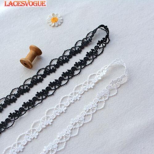 14yards 1.5cm Embroidery lace ribbon Necklace material DIY patchwork Dress edge Garment needlework sewing accessories 609