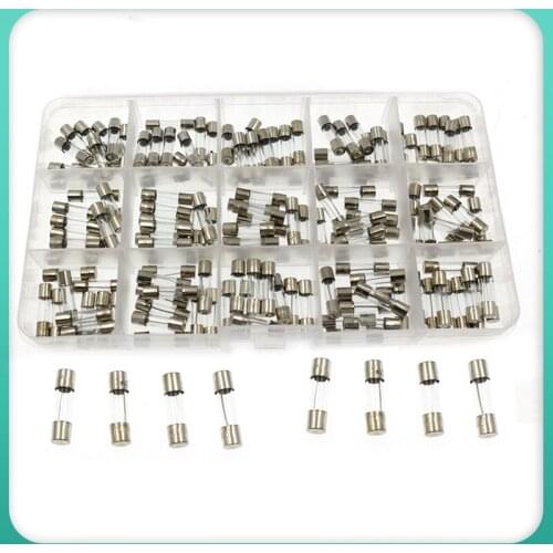 300pcs Set 5x20mm Quick Blow Glass Tube Fuse Assorted Kits for Car Light Inflator vacuum Cleaner 250V 0.1A 0.25A 0.5A 1A 1.5A